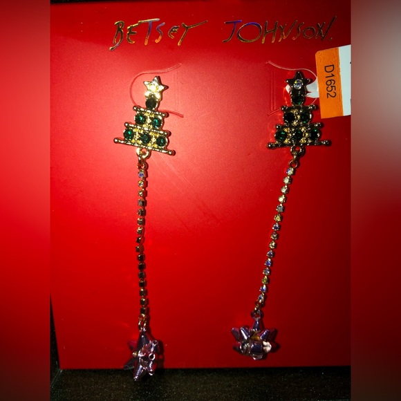 Betsey Johnson gold plated Christmas tree and pink rose gold ornament necklace - Picture 9 of 11